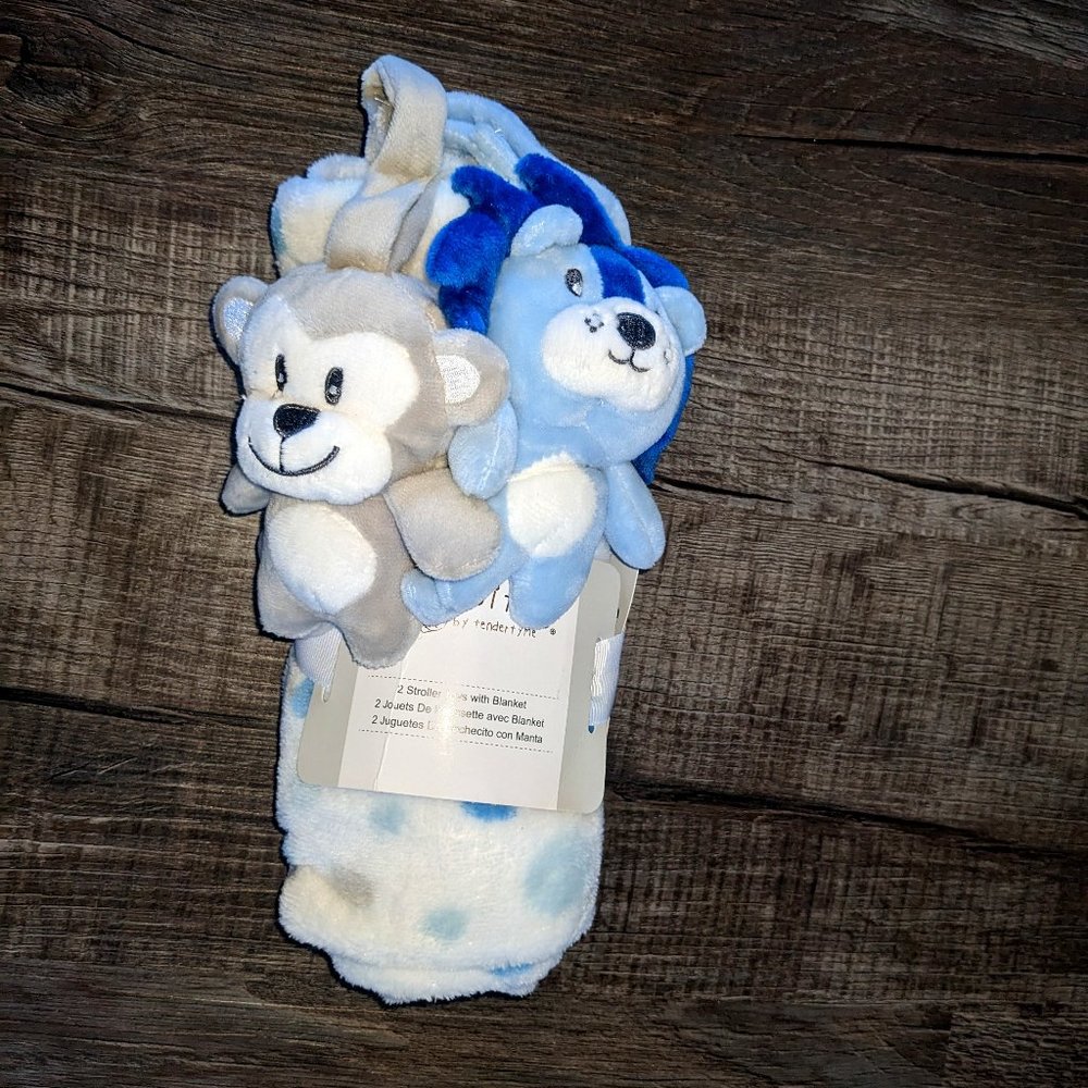 Fleece Stroller Blanket with Stuffies